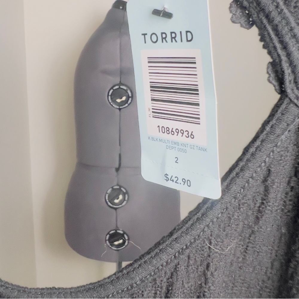 Torrid Sleeveless Round Neck Embroidered-Bottom Top (Size 2X) - Picture 8 of 8